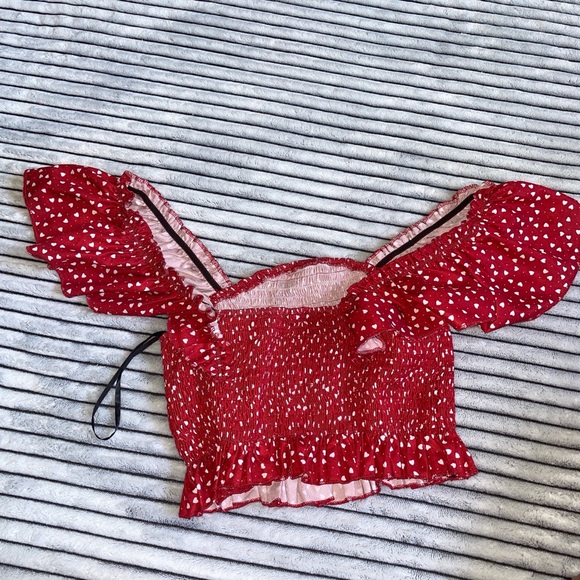 Red Ruffle Top NWOT - Picture 2 of 3